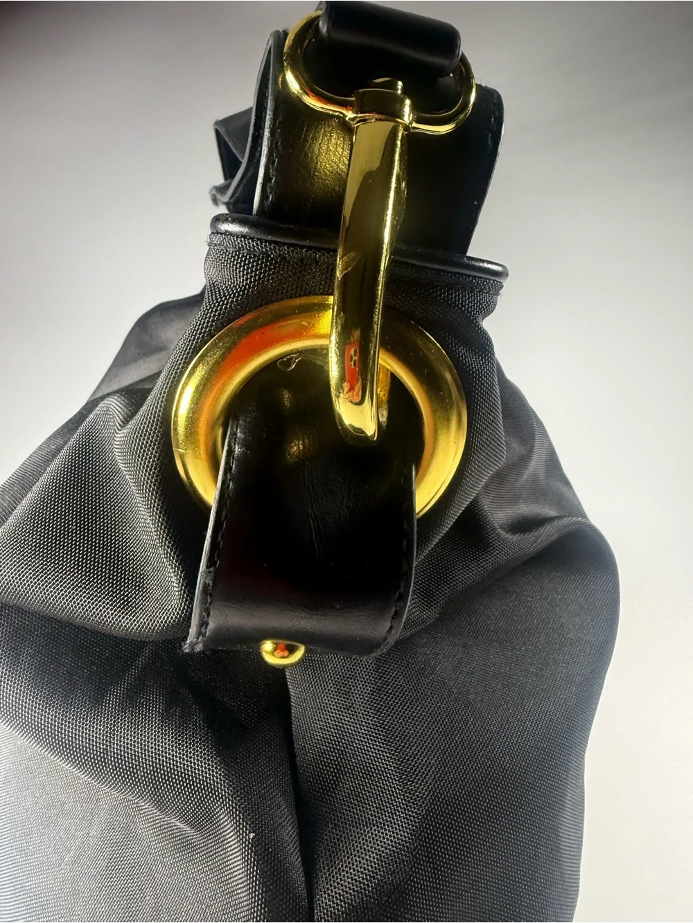 Kenneth Cole Reaction Black Nylon Large Hobo Shoulder Bag Tote Purse